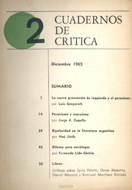 Cuadernos de Crítica. Revista de crítica e investigación cultural nº 2