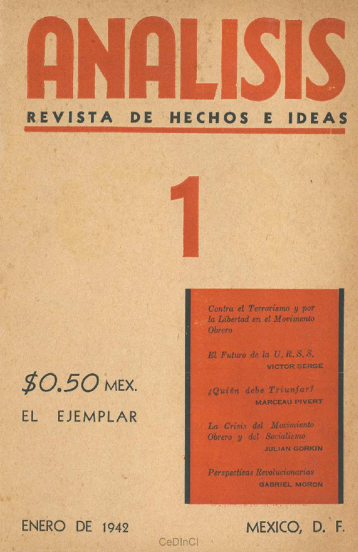 Análisis. Revista de hechos e ideas nº 1