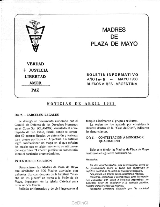 Boletín de las Madres de Plaza de Mayo nº 5