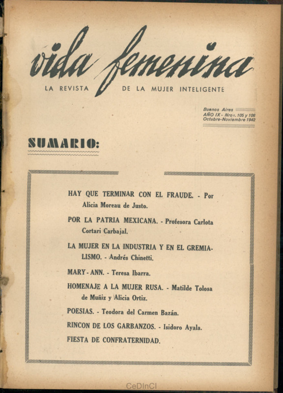 Vida femenina nº 105 y 106