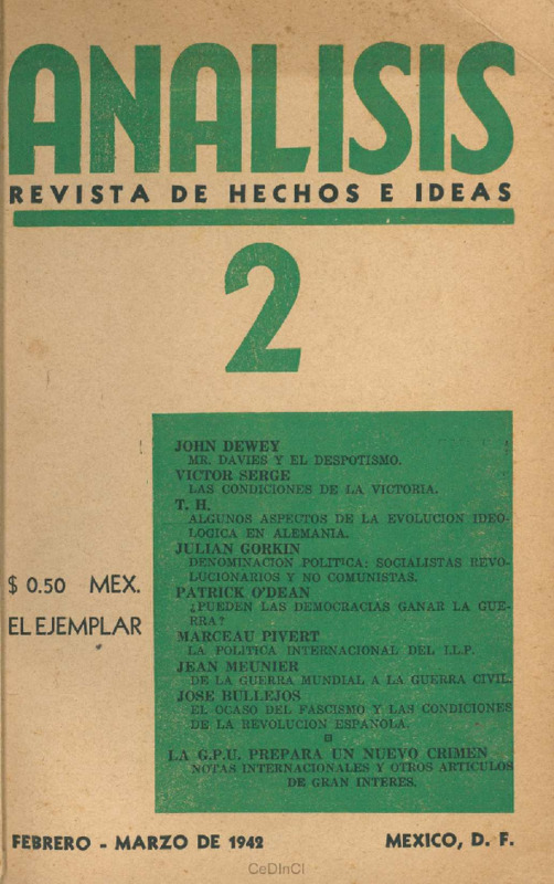 Análisis. Revista de hechos e ideas nº 2