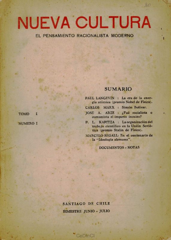Nueva Cultura. El Pensamiento Racionalista Moderno nº 1