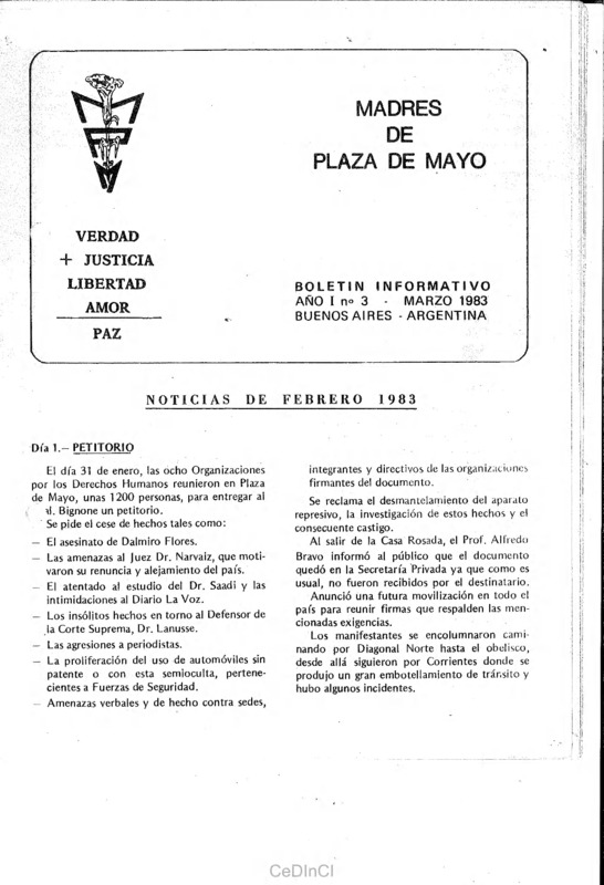 Boletín de las Madres de Plaza de Mayo nº 3