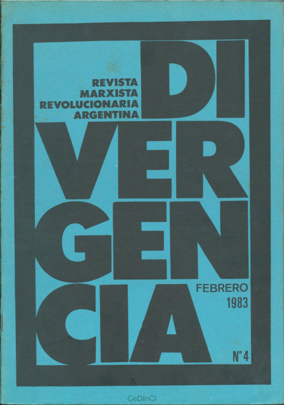 Divergencia. Revista marxista revolucionaria argentina nº 4